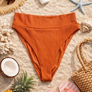 SOLD American Eagle Aerie Ribbed High Cut Cheeky Bikini Bottom Sz Lg Color